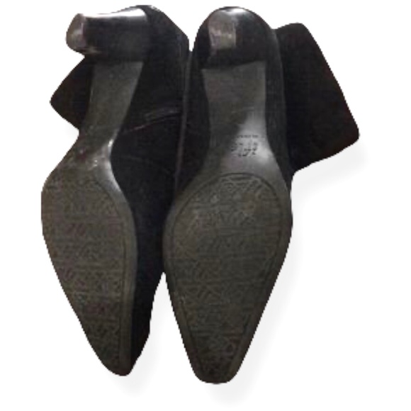 Anne Klein Black Suede Leather iflex Ankle Booties 7 - Picture 7 of 11